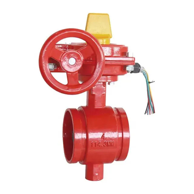 Fire Sprinkler System Grooved Signal Butterfly Valve